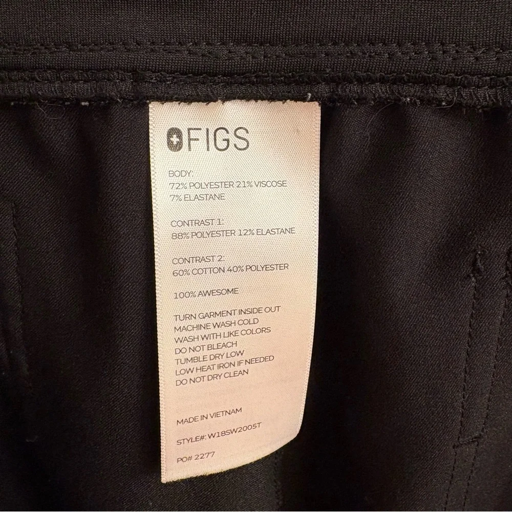TALL Figs Black Zamora Women's Jogger Scrub Pants with Drawstring XL TALL - Picture 9 of 12